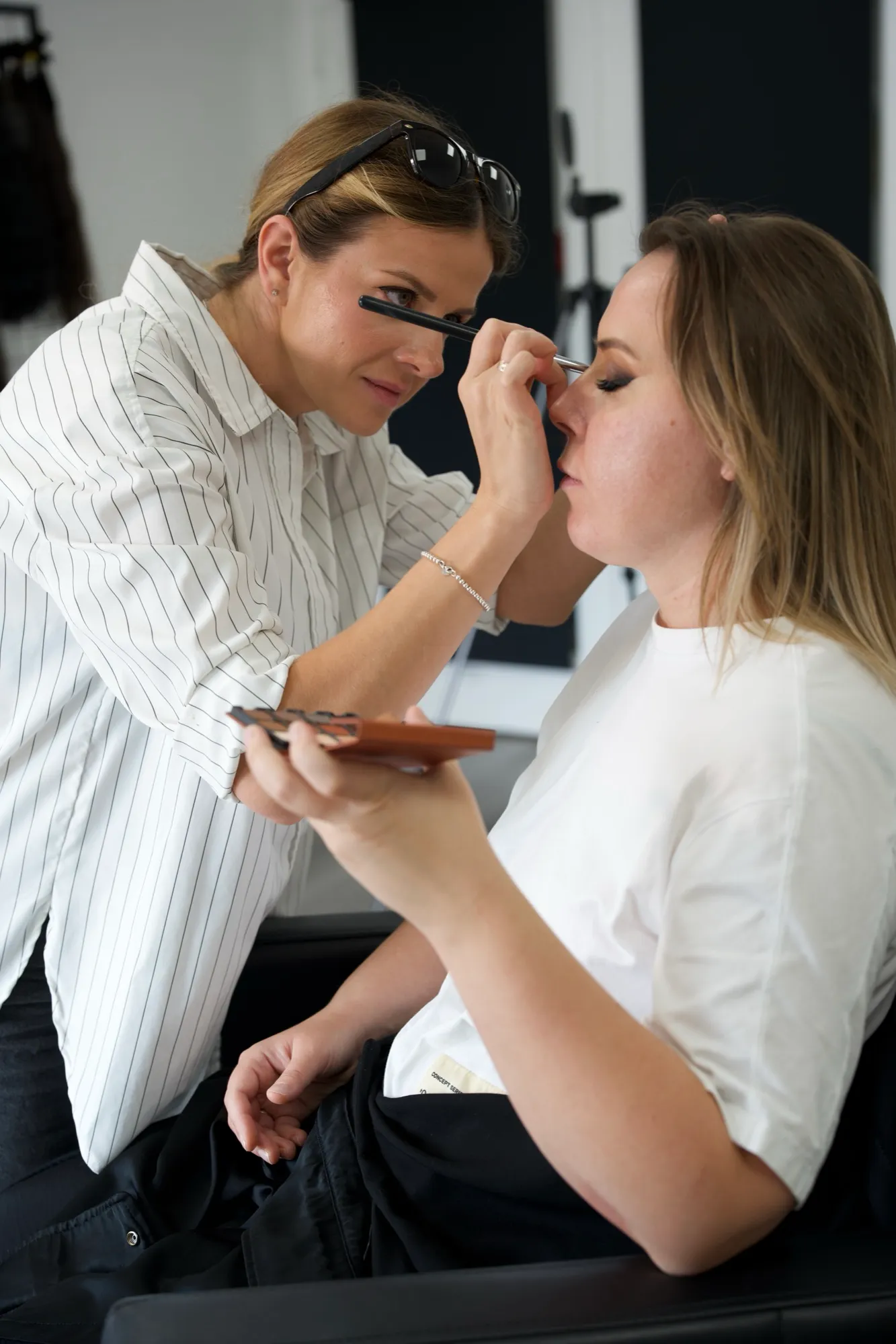 Svitlana at work with a client